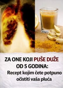 ZA ONE KOJU PUŠE DUŽE OD 5 GODINA: 0vim ćete očistiti pluća u potpunosti!